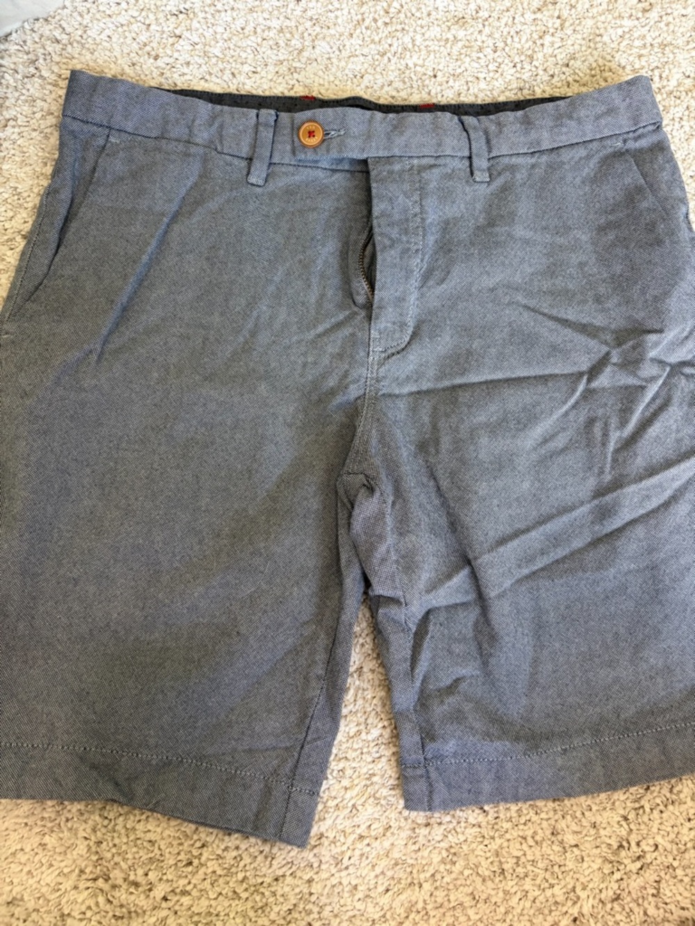 Ted Baker Slate Gray Flat-Front Casual Shorts